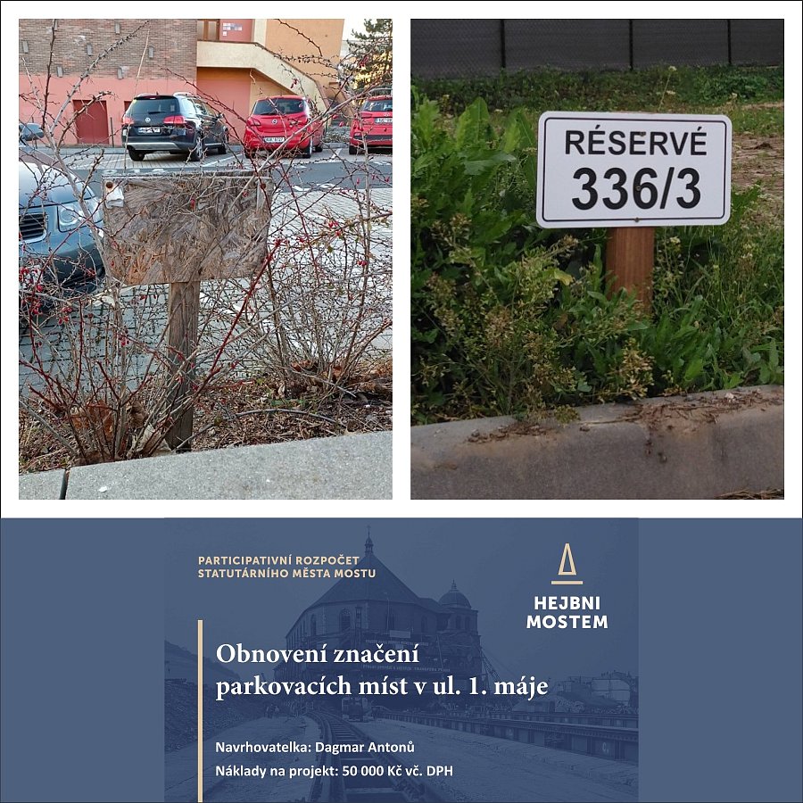 Obnovení značení parkovacích míst v ul. 1. máje